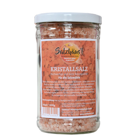 Kristallsalz Salz rosa SALZHÄUSL / 1.090 g Glas / für Salzmühle