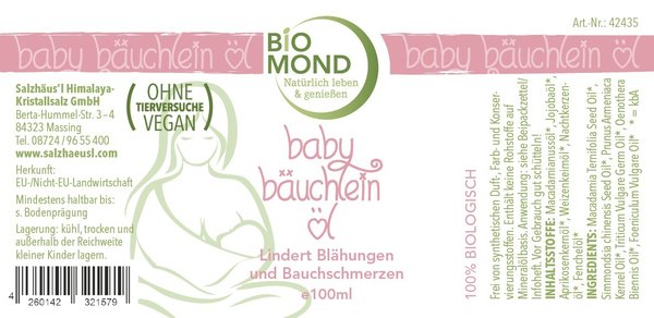 BIO Baby-Bäuchleinöl Babyöl BIOMOND 100 ml / Naturkosmetik