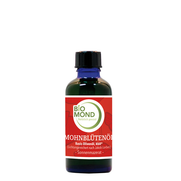 Bio Mohnblütenöl BIOMOND Mazerat Tinktur Kräuter-Ölauszug, 50 ml